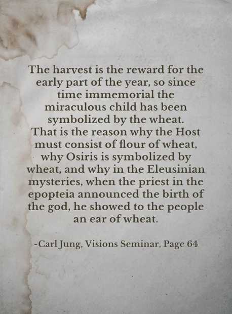 1. The ear of wheat represented the son born of the Great Mother, the earth. 3 005 wheat