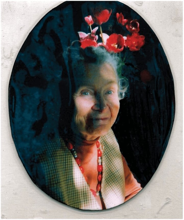 Marion Woodman with Tulips