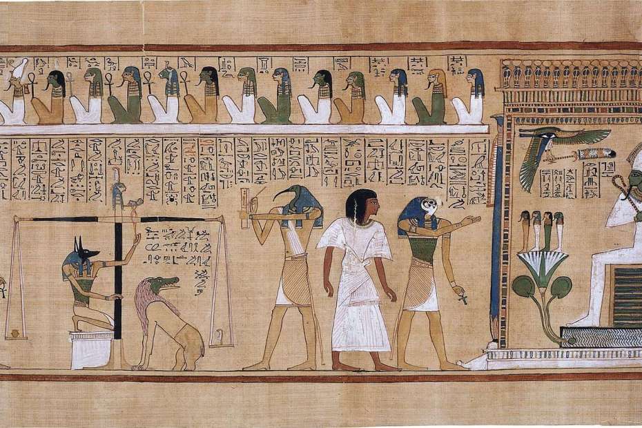 Judgment scene from the Book of the Dead from the Papyrus of Hunefer