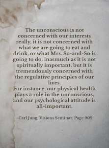 Carl Jung: We no longer live on what we have. 1 unconscious world lives