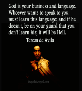 teresa of avila god language hell